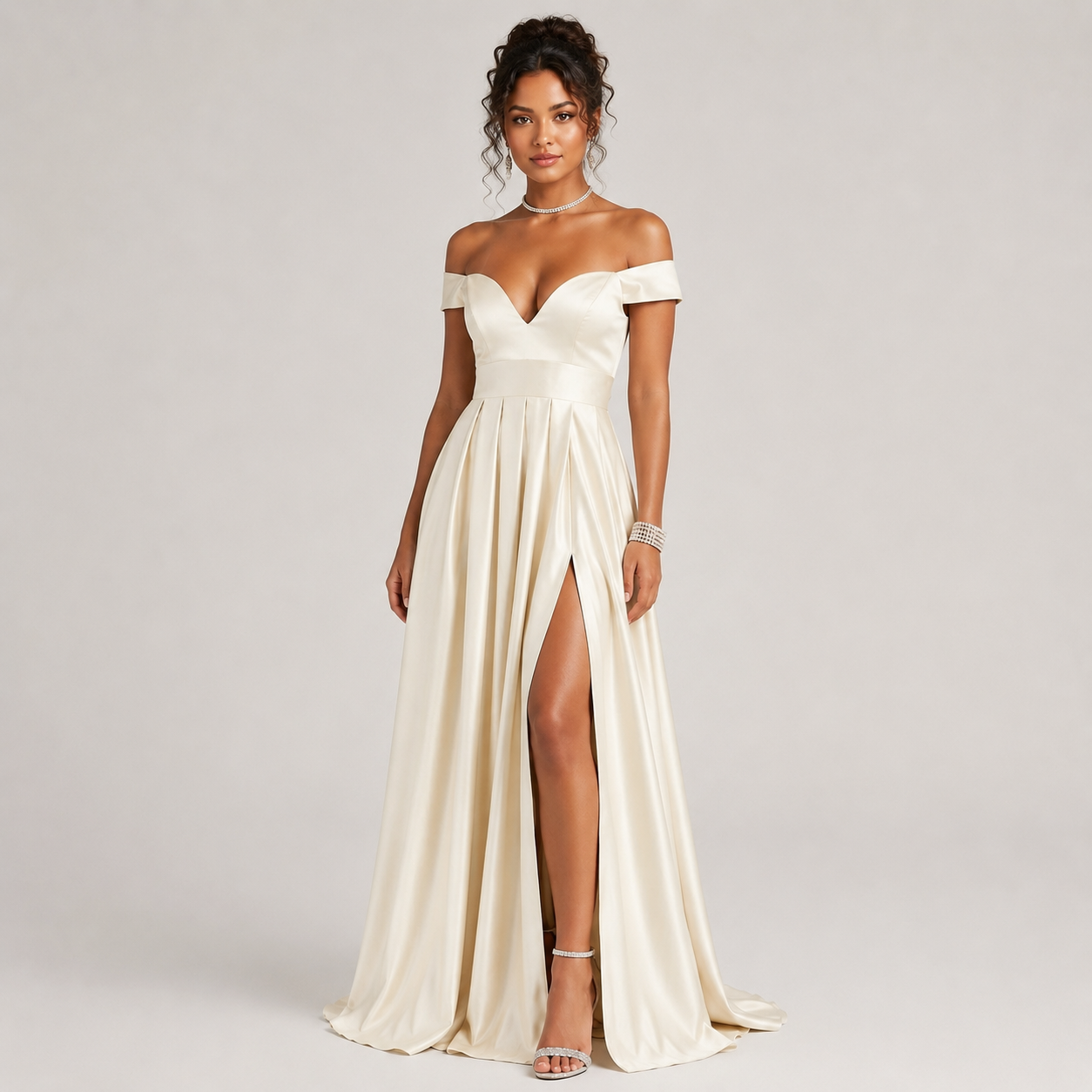 a line cream gown a line cream gown