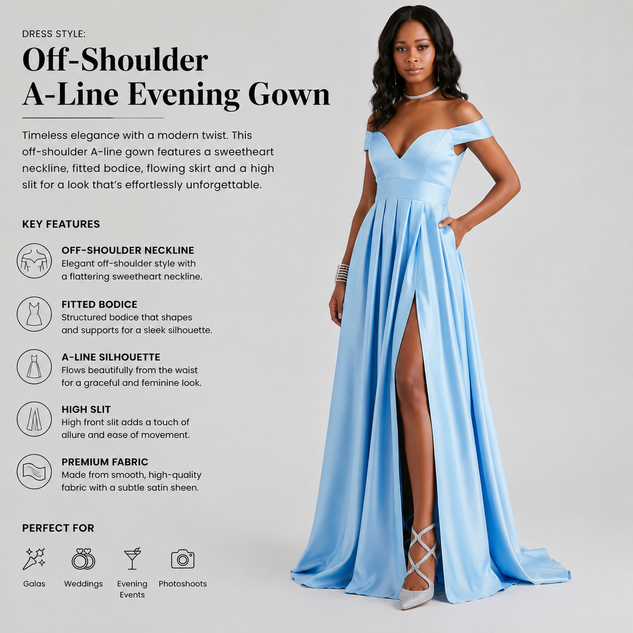 a line evening gown a line evening gown